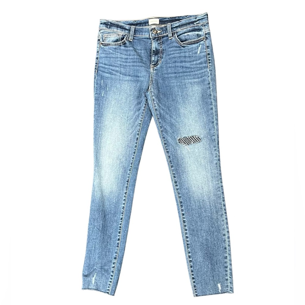 Sneak Peak Women’s / Juniors Mid Skinny Rise Blue Jeans w/ Netting / Size: 7